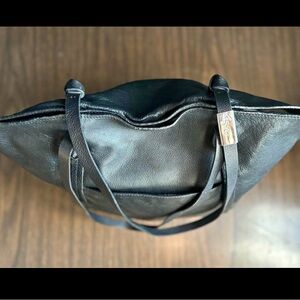 Foley and Corinna Elegant Black Leather Tote Bag